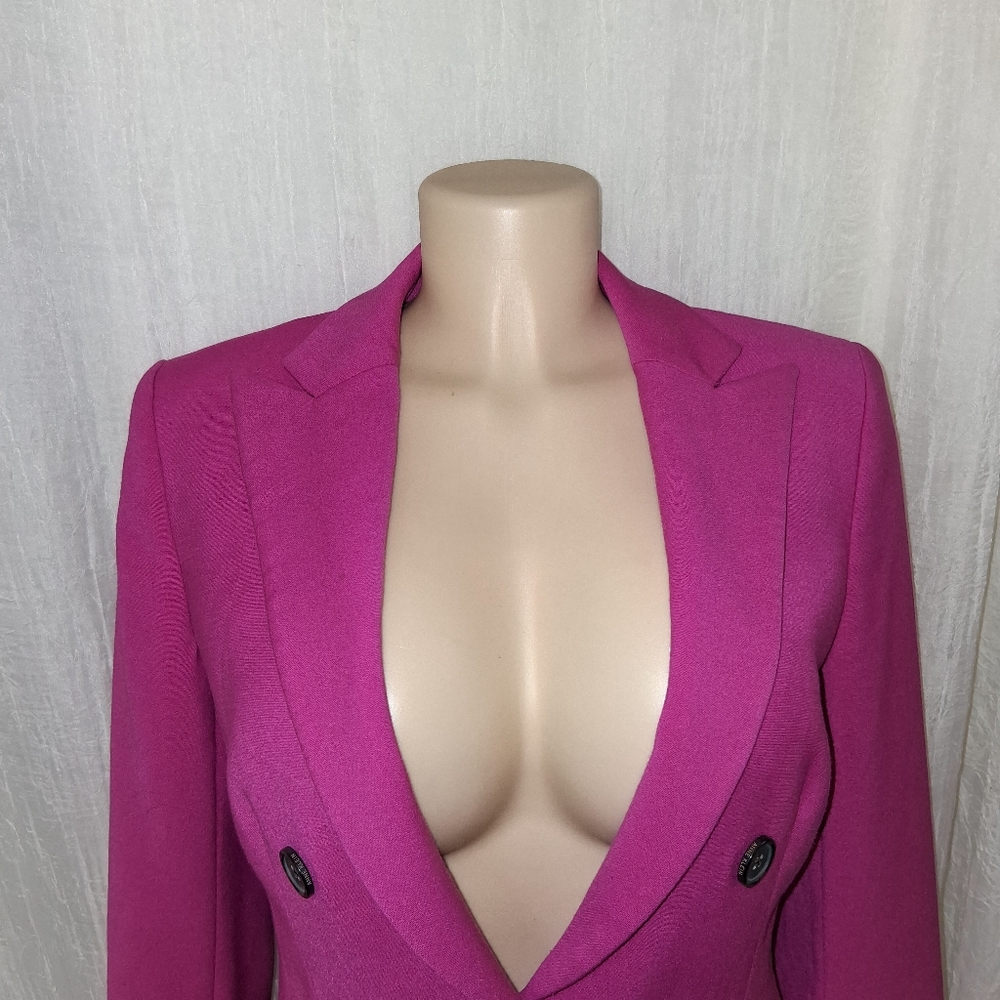 Anne Klein Women Size 4 Fuchsia Double-Breasted Blazer - Picture 15 of 15
